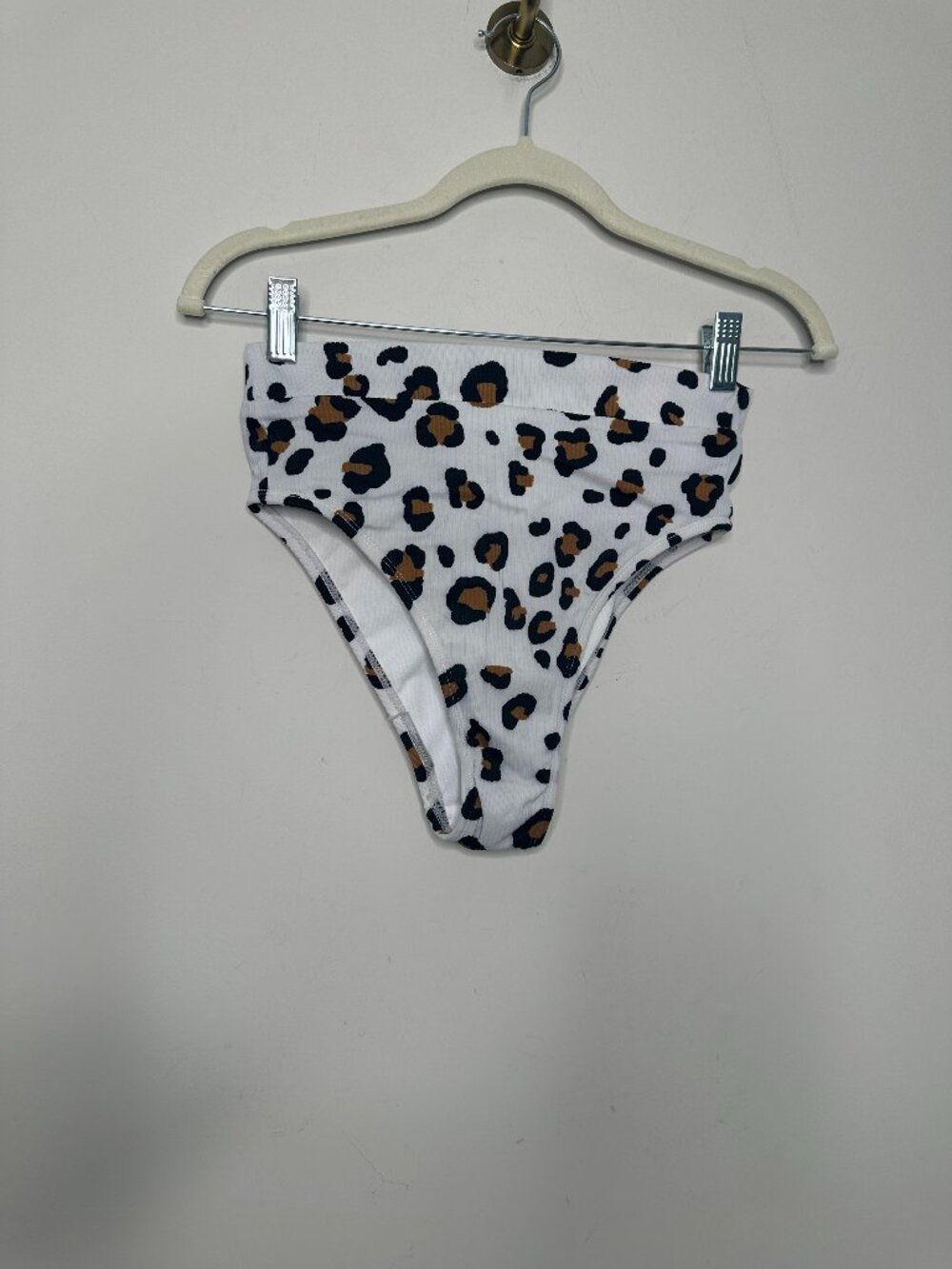 Xhilaration Leopard Print High Waisted Bikini Bottoms Women's Small